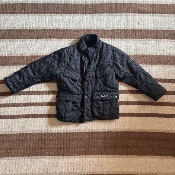 Barbour International Classic Black Quilted Jacket Size XXS / 2T-3T - Picture 1 of 5